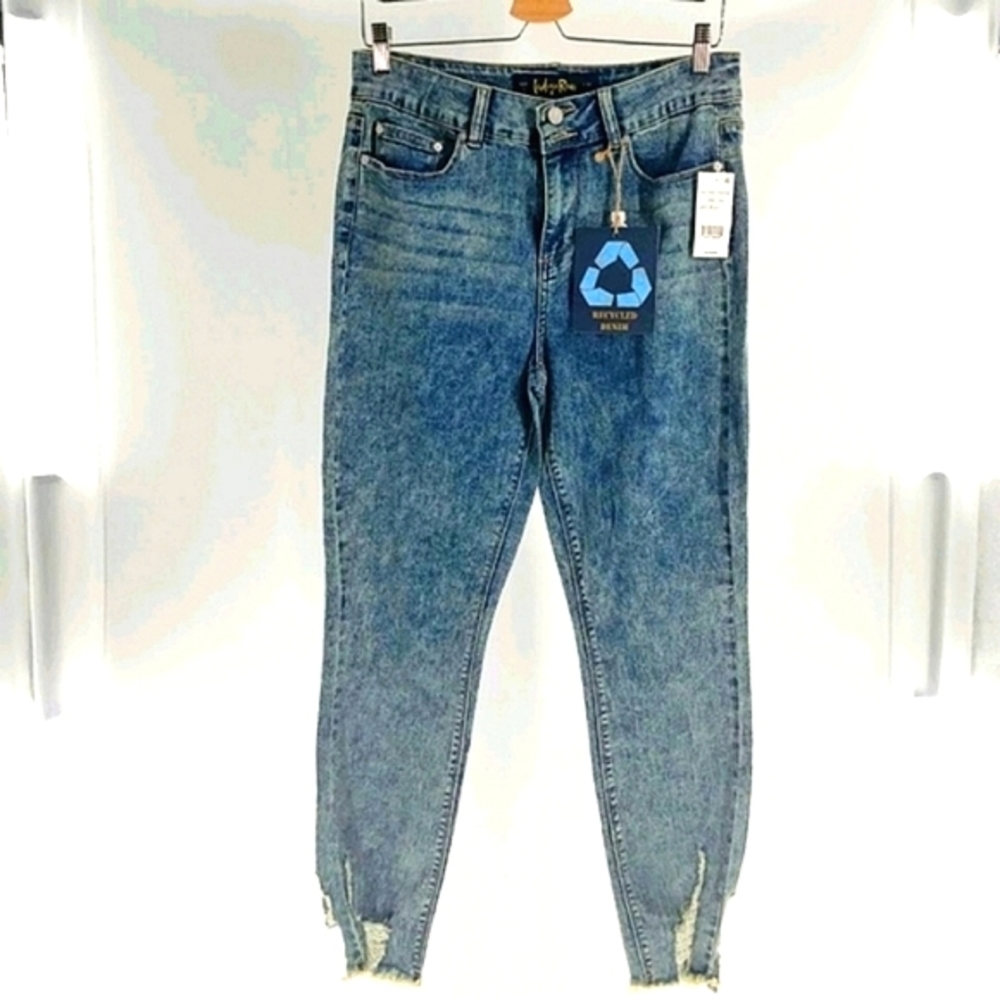 Indigo Rein High Rise Distressed Washed Jeans